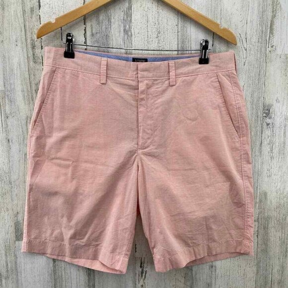 J. CREW Gramercy Shorts Mens 33 Red White‎ Stripe 100% Cotton Flat Front Pockets - Picture 2 of 9